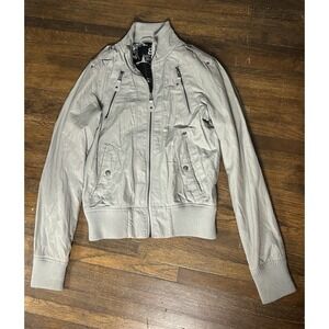 Youth Large Fox Racing Light Grey Jacket Full Zip Lined And 4 Pockets
